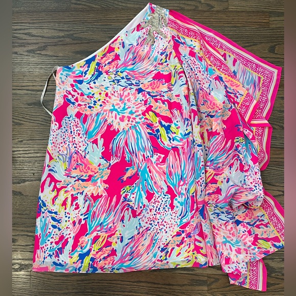 Lilly Pulitzer 🦄 Size 2 Marlee One shoulder VHTF Sunken Treasure - Picture 3 of 5